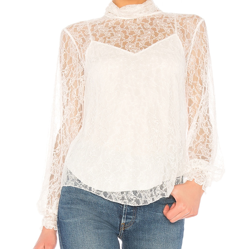 See By Chloe Lace Top in Misty Ivory